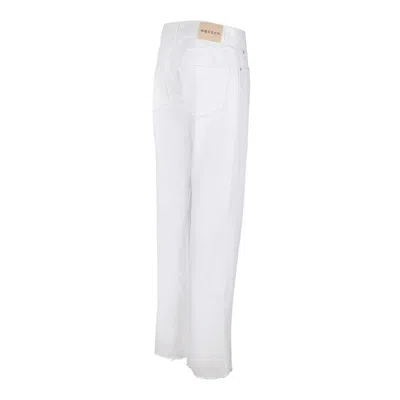 Alexander Mcqueen Optical White Cotton Jeans In Multi