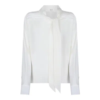 Alexander Mcqueen Soft White Silk Shirts In Red