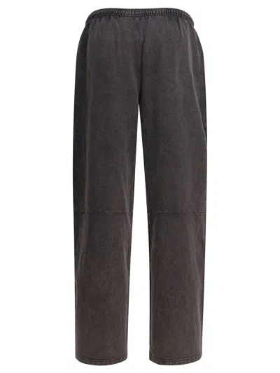 Alexander Wang Elastic Waistband Wide Leg Trousers In Gray