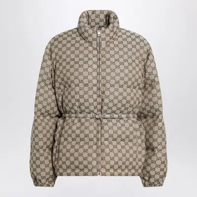 Gucci Camel/ebony Gg Jacket In Gray