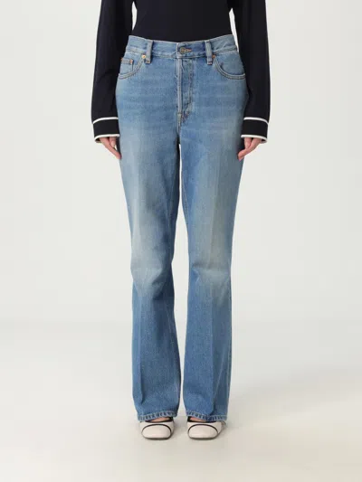 Gucci Jeans Woman Gnawed Blue In Blue