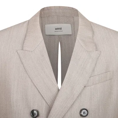 Ami Alexandre Mattiussi Double Breasted Jacket Neutrals For Men In Neutral