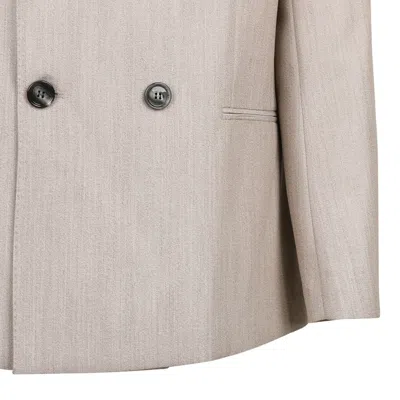 Ami Alexandre Mattiussi Double Breasted Jacket Neutrals For Men In Neutral
