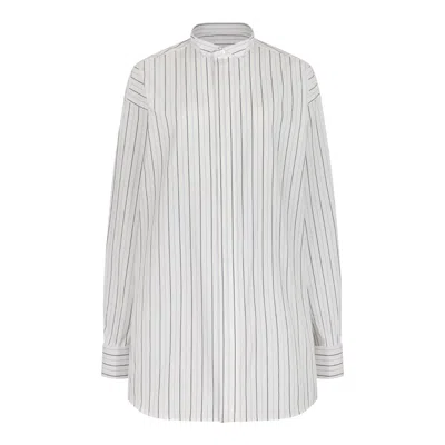 Ami Alexandre Mattiussi Ami Paris Chemise Oversize A Plastron Plisse In Gray