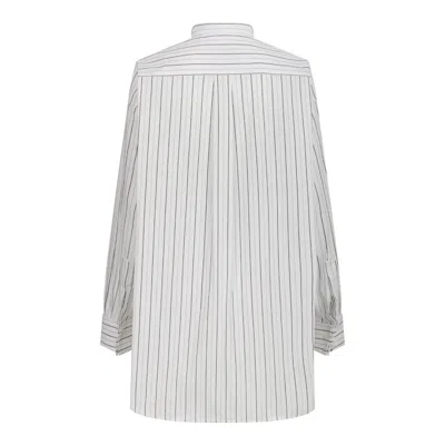 Ami Alexandre Mattiussi Ami Paris Chemise Oversize A Plastron Plisse In Gray