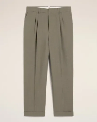Ami Alexandre Mattiussi Ami Paris Smoke Grey Virgin Wool Trousers In Green
