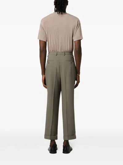 Ami Alexandre Mattiussi Ami Paris Smoke Grey Virgin Wool Trousers In Green