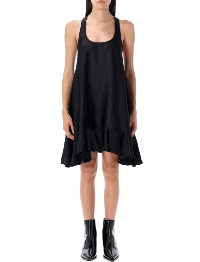 Anine Bing Lilith Silk-blend Mini Dress In Black