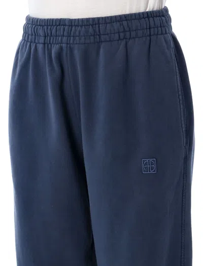 Anine Bing Elastic Waistband Relaxed Fit Trousers In Blue