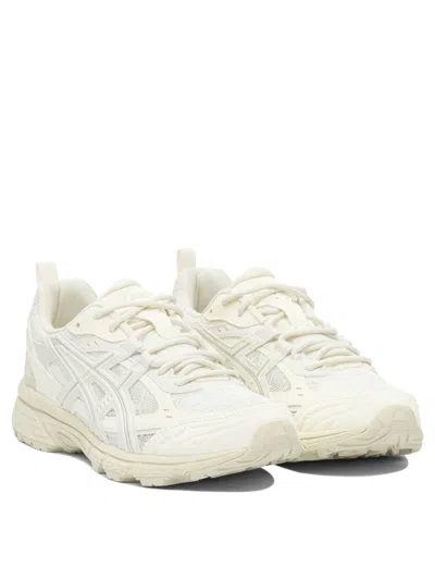 Asics Round Toe Mesh Panels Rubber Sole Sneakers In White
