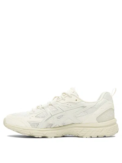Asics Round Toe Mesh Panels Rubber Sole Sneakers In White