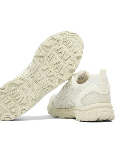 Asics Round Toe Mesh Panels Rubber Sole Sneakers In White