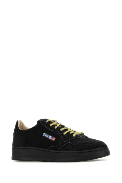 Autry Black Calf Hair Medalist Sneakers In Black