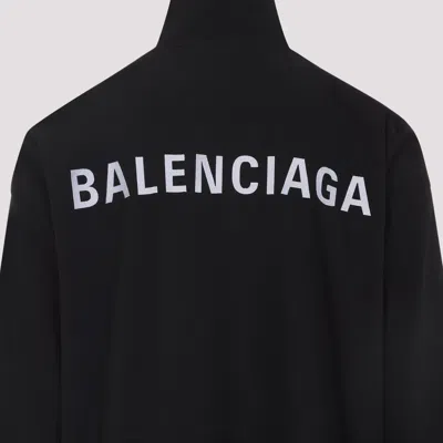 Balenciaga Men Black High Neck Sweatshirt With Logo Lettering On Front And Rear In Tech Fabric Man In Black