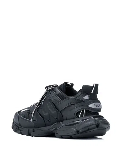 Balenciaga Black Mesh And Rubber Track Sneakers In Black