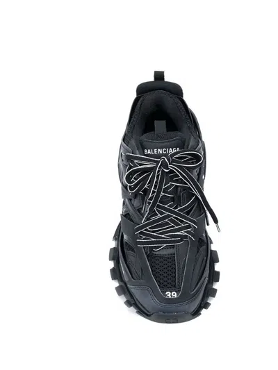 Balenciaga Black Mesh And Rubber Track Sneakers In Black