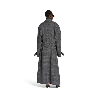 Balenciaga Vintage Checked Wool One Layer Raglan Coat Clothing In Gray