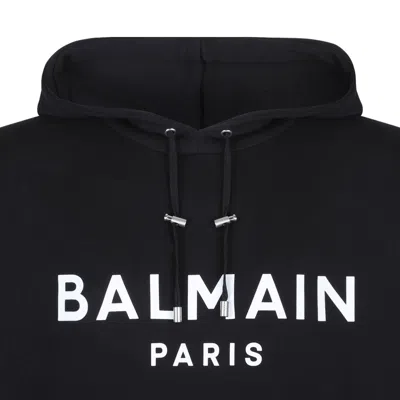 Balmain Noir Blanc Cotton Coats In Black