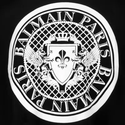 Balmain Noir Blanc Cotton T-shirts And Polos In Black