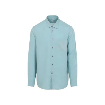 Berluti Sophisticated Linen Shirt In Blue