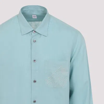 Berluti Sophisticated Linen Shirt In Blue