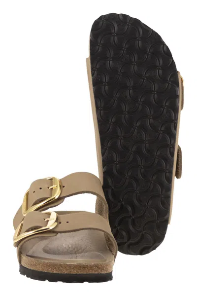 Birkenstock Arizona Big Buckle Leather Slides In Neutral