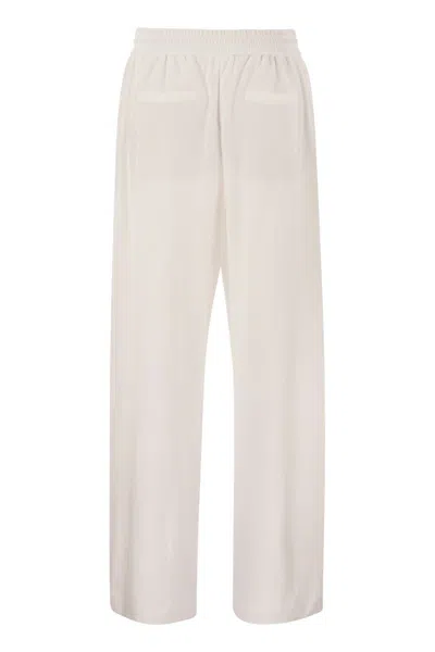 Brunello Cucinelli Track Trousers In Couture Interlock In White
