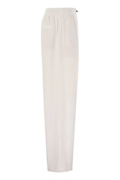 Brunello Cucinelli Track Trousers In Couture Interlock In White