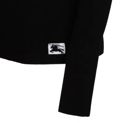 Burberry Fitted Black Sweater With High Neck In Black