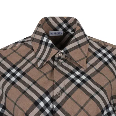 Burberry Linden Ip Check Wool Dresses In Brown