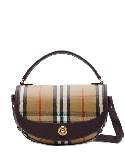 Burberry Women Highlands Crossbody Bag With Check Motif In Multi