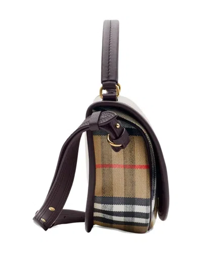 Burberry Women Highlands Crossbody Bag With Check Motif In Multi