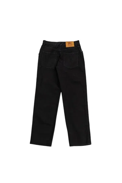 Burberry Straight-leg Cotton-twill Trousers In Black
