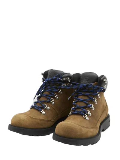 Burberry Moor Suede Lace-up Hiking Boots In Brown