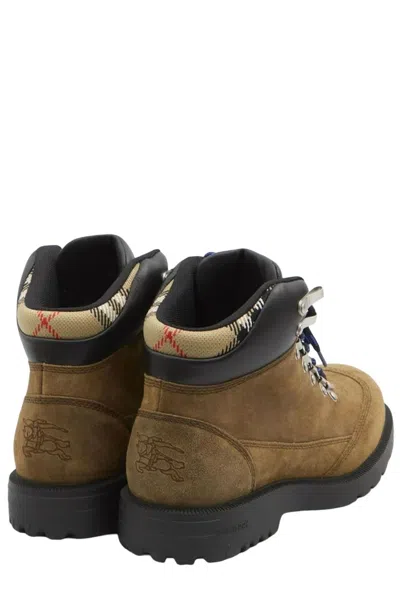 Burberry Moor Suede Lace-up Hiking Boots In Brown