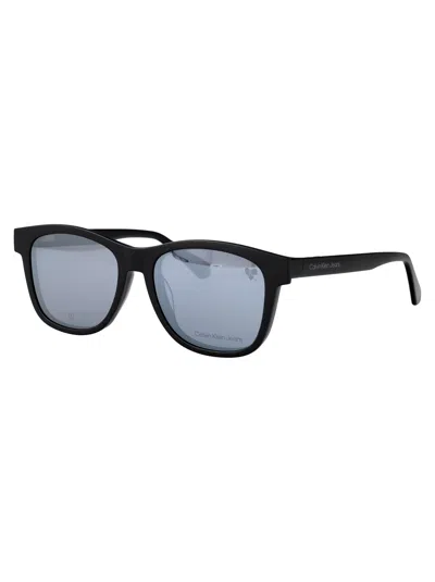 Calvin Klein Jeans Est.1978 Calvin Klein Jeans Matte Black Acetate Glasses In Gray