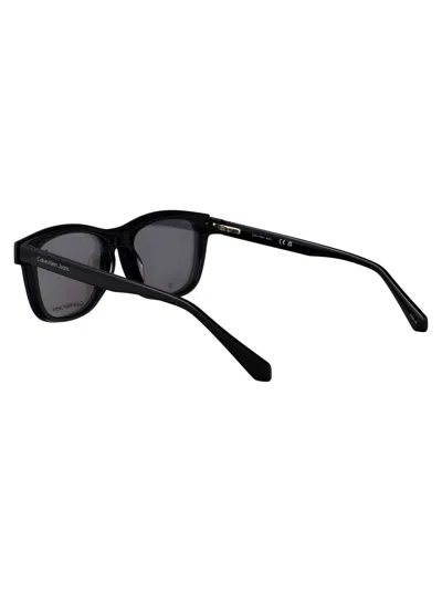 Calvin Klein Jeans Est.1978 Calvin Klein Jeans Matte Black Acetate Glasses In Gray