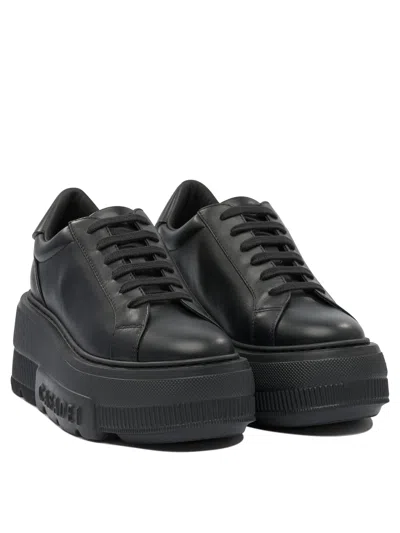 Casadei Low Top Platform Sneakers In Black