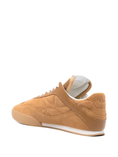 Chloé Kick Cinnamon Brown Sneakers In Suede In Brown