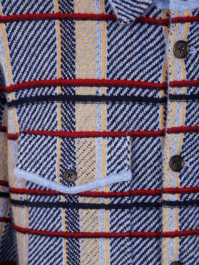Guest In Residence Plaid Work Shirt With Structured Collar In Blue