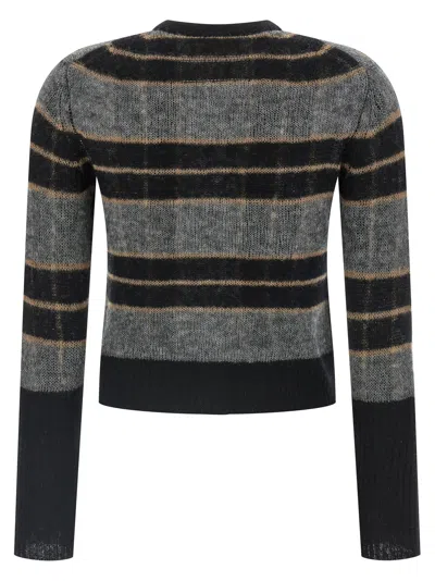 Guest In Residence Shadow Plaid Cardigan With Textured Knit In Multi