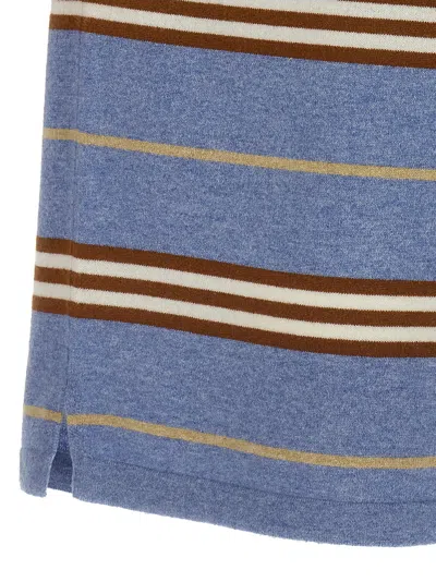 Guest In Residence Striped Cashmere Rugby Sweater With Classic Collar In Blue