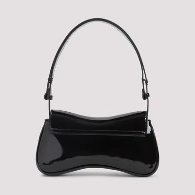 Diesel Curved Black Play Clutch With Glossy Finish And Magnetic Closure