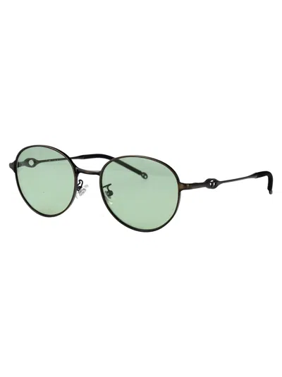 Diesel Brushed Light Grey Green Metal Sunglasses