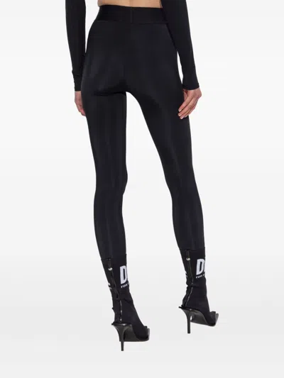 Diesel Women Logo Leggings In Black