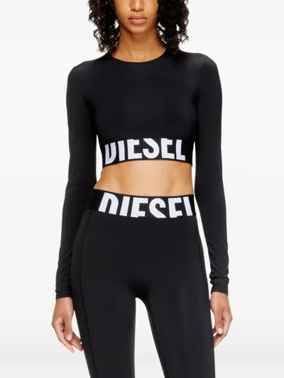 Diesel Women Logo Top In Black