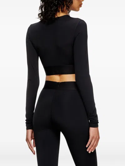 Diesel Women Logo Top In Black