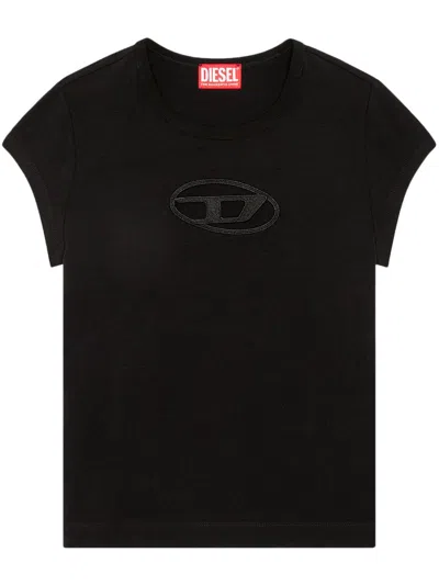 Diesel T-angie Logo T-shirt In Black