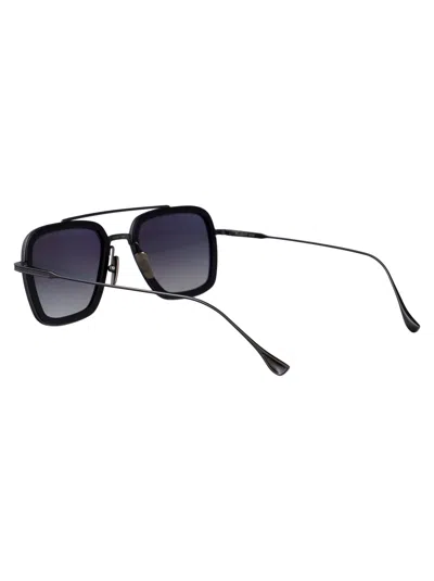 Dita Eyewear Black Iron - Matte Black W/ Black To Clear Gradient Polarized Metal Sunglasses In Black