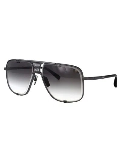 Dita Eyewear Black Iron W/ Dark Grey To Clear Gradient Metal Sunglasses In Gray